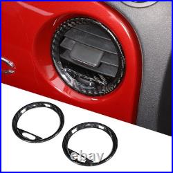 Real Carbon Fiber Interior Dash Side Air Vent Trim For Fiat 500 / Abarth 2008-15