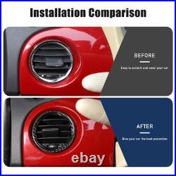 Real Carbon Fiber Interior Dash Side Air Vent Trim For Fiat 500 / Abarth 2008-15