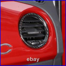 Real Carbon Fiber Interior Dash Side Air Vent Trim For Fiat 500 / Abarth 2008-15
