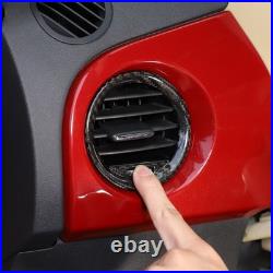 Real Carbon Fiber Interior Dash Side Air Vent Trim For Fiat 500 / Abarth 2008-15