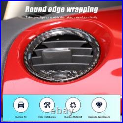 Real Carbon Fiber Interior Dash Side Air Vent Trim For Fiat 500 / Abarth 2008-15