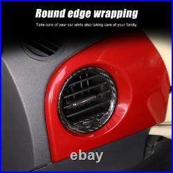 Real Carbon Fiber Interior Dash Side Air Vent Trim For Fiat 500 / Abarth 2008-15