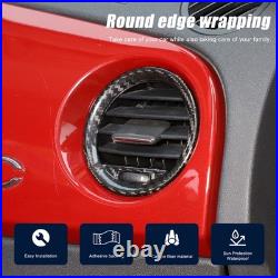 Real Carbon Fiber Interior Dash Side Air Vent Trim For Fiat 500 / Abarth 2008-15