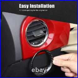 Real Carbon Fiber Interior Dash Side Air Vent Trim For Fiat 500 / Abarth 2008-15