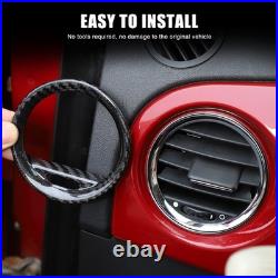 Real Carbon Fiber Interior Dash Side Air Vent Trim For Fiat 500 / Abarth 2008-15