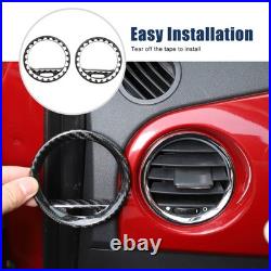 Real Carbon Fiber Interior Dash Side Air Vent Trim For Fiat 500 / Abarth 2008-15