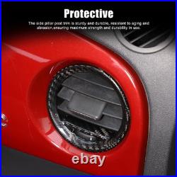 Real Carbon Fiber Interior Dash Side Air Vent Trim For Fiat 500 / Abarth 2008-15
