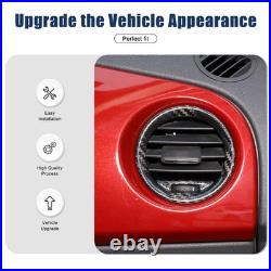 Real Carbon Fiber Interior Dash Side Air Vent Trim For Fiat 500 / Abarth 2008-15