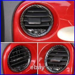 Real Carbon Fiber Interior Dash Side Air Vent Trim For Fiat 500 / Abarth 2008-15