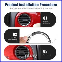 Real Carbon Fiber Interior Dash Side Air Vent Trim For Fiat 500 / Abarth 2008-15