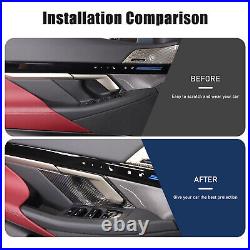 Real Carbon Fiber Interior Door Bowl Trim Cover For BMW 5 Series i5 G60 2024+