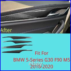 Real Carbon Fiber Interior Door Cover Trim For BMW 5-Series G30 F90 M5 2018-2022
