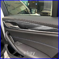 Real Carbon Fiber Interior Door Cover Trim For BMW 5-Series G30 F90 M5 2018-2022