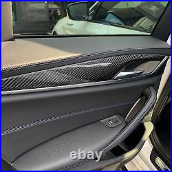 Real Carbon Fiber Interior Door Cover Trim For BMW 5-Series G30 F90 M5 2018-2022