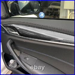 Real Carbon Fiber Interior Door Cover Trim For BMW 5-Series G30 F90 M5 2018-2022