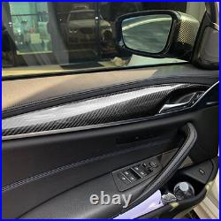 Real Carbon Fiber Interior Door Cover Trim For BMW 5-Series G30 F90 M5 2018-2022