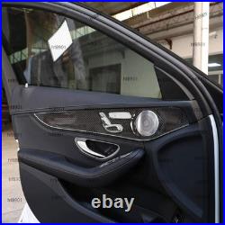 Real Carbon Fiber Interior Door Decoration Panel Trim For Benz C GLC Class W205