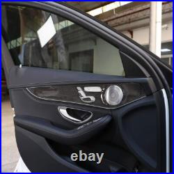 Real Carbon Fiber Interior Door Decoration Panel Trim For Benz C/GLC Class W205