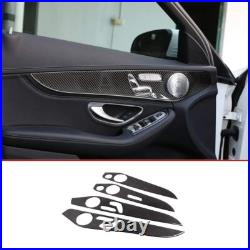 Real Carbon Fiber Interior Door Decoration Panel Trim For Benz C/GLC Class W205