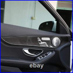 Real Carbon Fiber Interior Door Decoration Panel Trim For Benz C/GLC Class W205