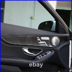 Real Carbon Fiber Interior Door Decoration Panel Trim For Benz C GLC Class W205