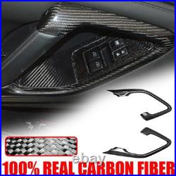 Real Carbon Fiber Interior Door Handle Frame Cover Trim For Nissan GTR R35 08-16