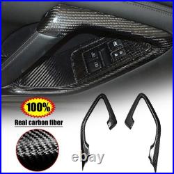Real Carbon Fiber Interior Door Handle Frame Cover Trim For Nissan GTR R35 08-16