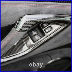 Real Carbon Fiber Interior Door Handle Frame Cover Trim For Nissan GTR R35 08-16