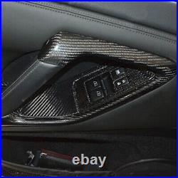 Real Carbon Fiber Interior Door Handle Frame Cover Trim For Nissan GTR R35 08-16