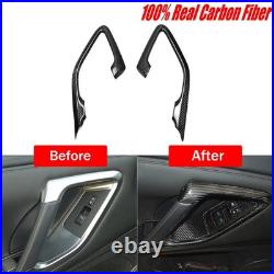 Real Carbon Fiber Interior Door Handle Frame Cover Trim For Nissan GTR R35 08-16