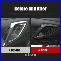 Real Carbon Fiber Interior Door Handle Frame Cover Trim For Nissan GTR R35 08-16