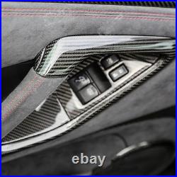 Real Carbon Fiber Interior Door Handle Frame Cover Trim For Nissan GTR R35 08-16