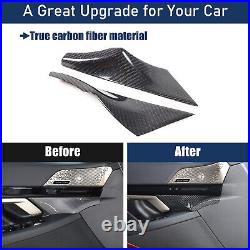 Real Carbon Fiber Interior Door Handle Panel Cover Trim For BMW 5 Series 2024+