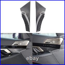 Real Carbon Fiber Interior Door Handle Panel Cover Trim For BMW 5 Series 2024+