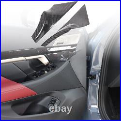 Real Carbon Fiber Interior Door Handle Panel Cover Trim For BMW 5 Series 2024+