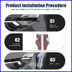 Real Carbon Fiber Interior Door Handle Panel Cover Trim For BMW 5 Series 2024+