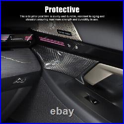 Real Carbon Fiber Interior Door Handle Panel Cover Trim For BMW 5 Series 2024+