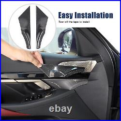 Real Carbon Fiber Interior Door Handle Panel Cover Trim For BMW 5 Series 2024+