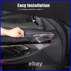 Real Carbon Fiber Interior Door Handle Panel Cover Trim For BMW 5 Series G60 24+ Real Carbon Fiber Interior Door Handle Panel Cover Trim For BMW 5 Series G60 24+