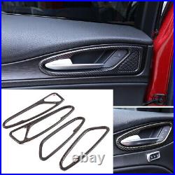 Real Carbon Fiber Interior Door Handle Panel Trim For Alfa Romeo Stelvio 2017-23