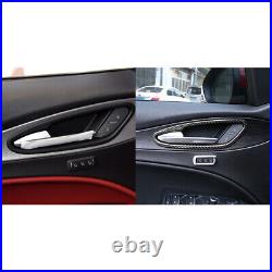 Real Carbon Fiber Interior Door Handle Panel Trim For Alfa Romeo Stelvio 2017-23