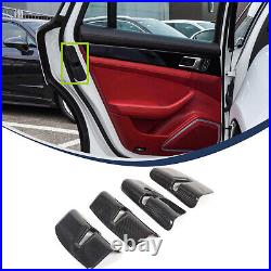 Real Carbon Fiber Interior Door Lock Trim Cover For Porsche Panamera 17-23