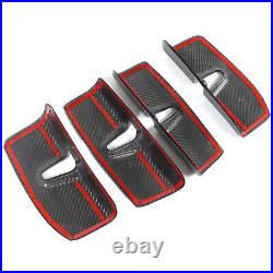 Real Carbon Fiber Interior Door Lock Trim Cover For Porsche Panamera 17-23