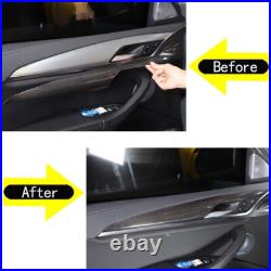Real Carbon Fiber Interior Door Panel Cover Trim For BMW X3 G01 X4 G02 2018-2022