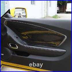 Real Carbon Fiber Interior Door Panel Decor Trim For 2012-2015 Chevrolet Camaro