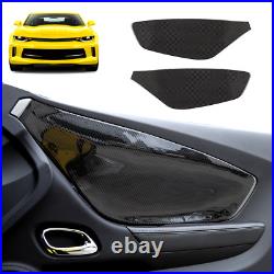 Real Carbon Fiber Interior Door Panel Decor Trim For 2012-2015 Chevrolet Camaro