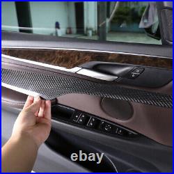 Real Carbon Fiber Interior Door Panel Decor Trim For BMW X5 X6 F15 F16 2014-2018