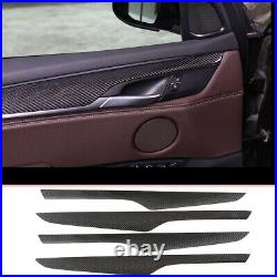 Real Carbon Fiber Interior Door Panel Decor Trim For BMW X5 X6 F15 F16 2014-2018