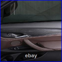 Real Carbon Fiber Interior Door Panel Decor Trim For BMW X5 X6 F15 F16 2014-2018