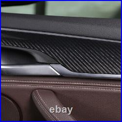 Real Carbon Fiber Interior Door Panel Decor Trim For BMW X5 X6 F15 F16 2014-2018